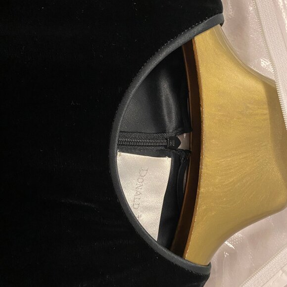 😍 DESIGNER DONALD DEAL DESIGNER DRESS BLACK VELVET & SILK 8 😍 - Picture 7 of 11